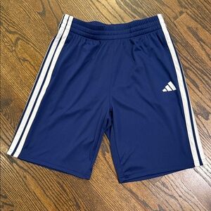Boy’s Adidas Navy Blue Shorts with White Stripes